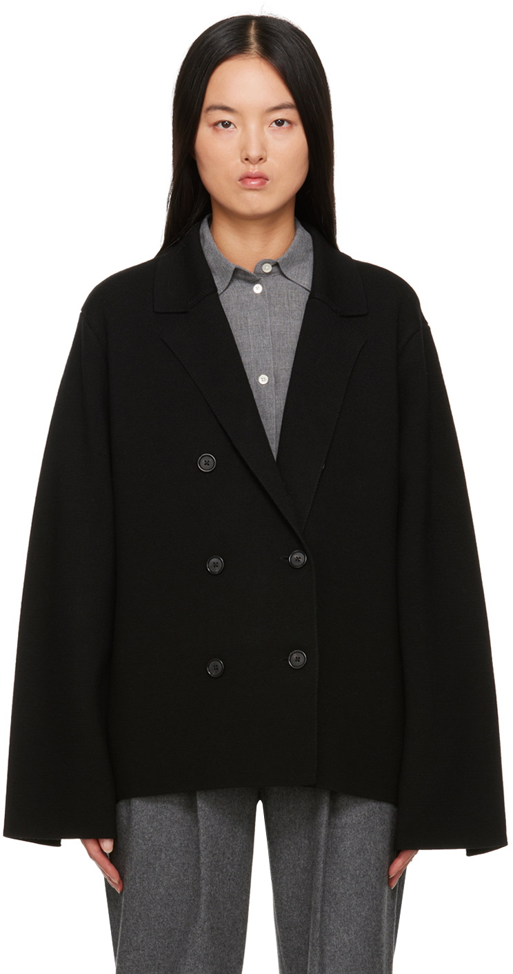 TOTEME Black Notched Lapel Blazer Toteme