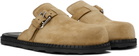 Moschino Beige Suede Mule Loafers