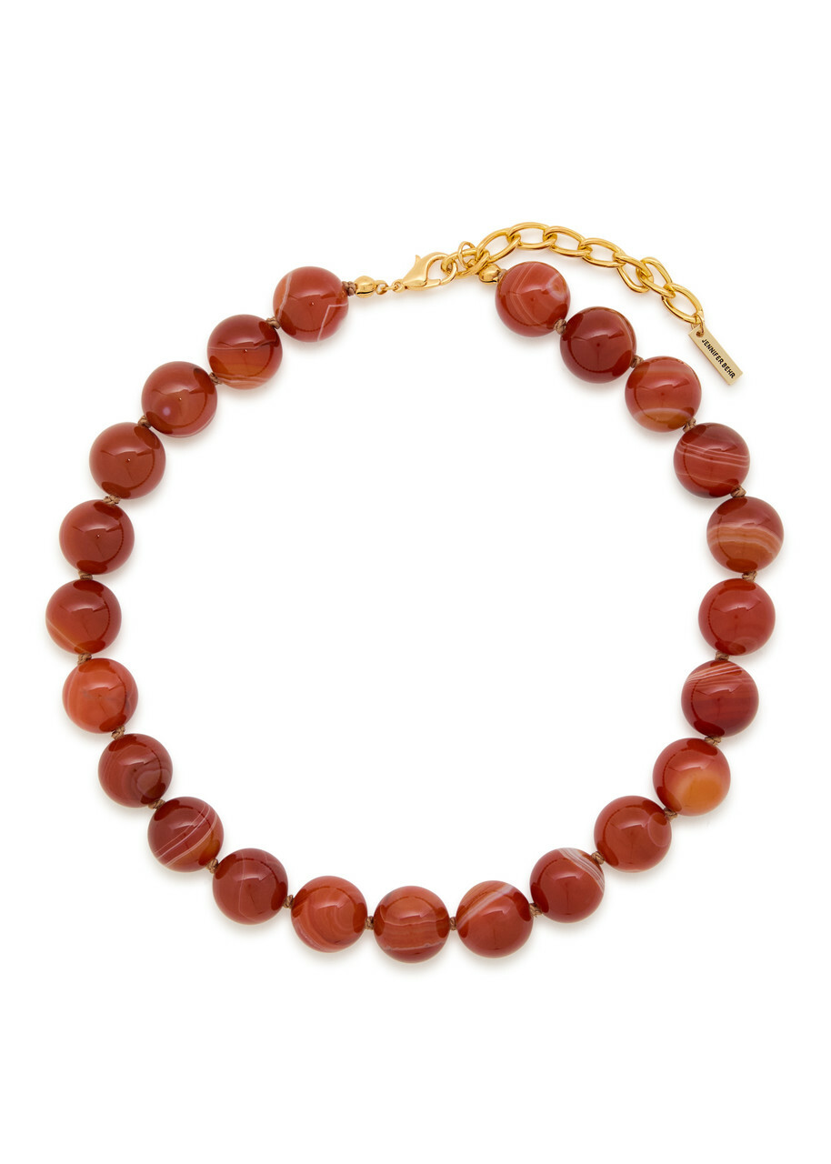 Jennifer Behr Louisa Beaded 18kt Gold-plated Necklace - Pink - One Size