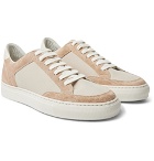 Brunello Cucinelli - Leather-Trimmed Suede and Ripstop Sneakers - Sand