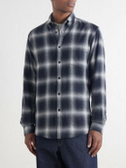 Sunspel - Checked Cotton-Flannel Shirt - Black