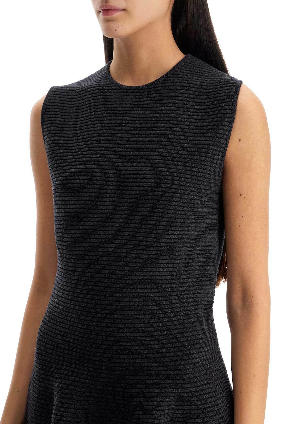 ワンピース ALAIA WOOL KNITTED SKATER DRESS Alaïa Wool Knitted Skater Dress - Dark Purple Wool Blend