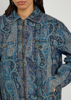 Etro Patterned Denim Jacket Blue