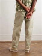 Universal Works - Straight-Leg Pleated Cotton-Twill Trousers - Neutrals