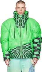Chen Peng Green Motorcycle Down Coat