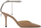 Jimmy Choo Beige Saeda 85 Heels