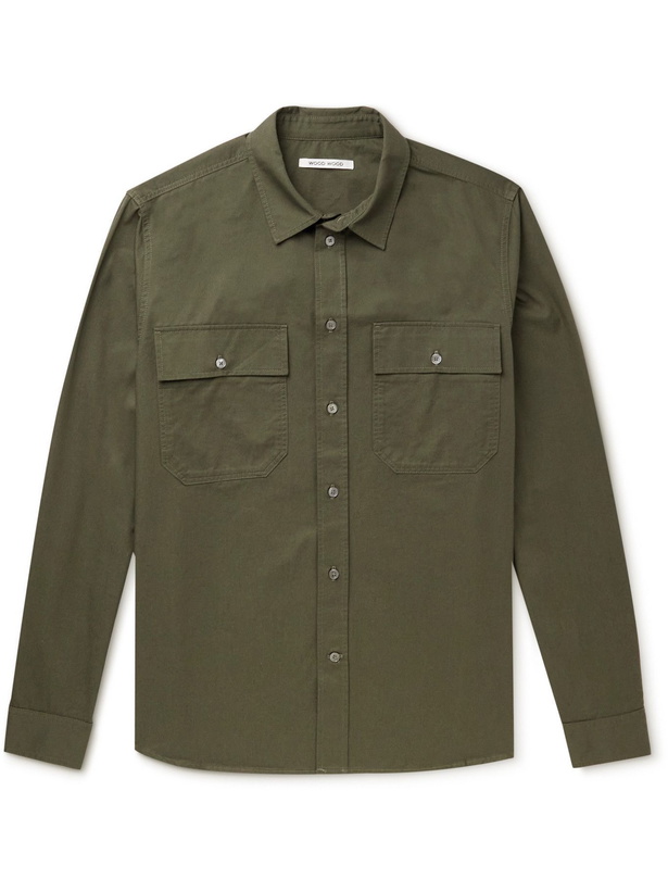 Photo: Wood Wood - Avenir Organic Cotton-Twill Shirt - Green