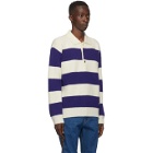 Gucci Blue and White Wool Polo Sweater