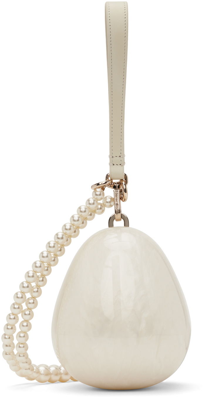 Simone Rocha Off-White Micro Pearl Egg Bag
