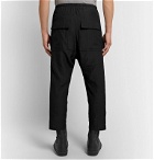 Rick Owens - Black Cropped Wool-Blend Seersucker Drawstring Trousers - Black