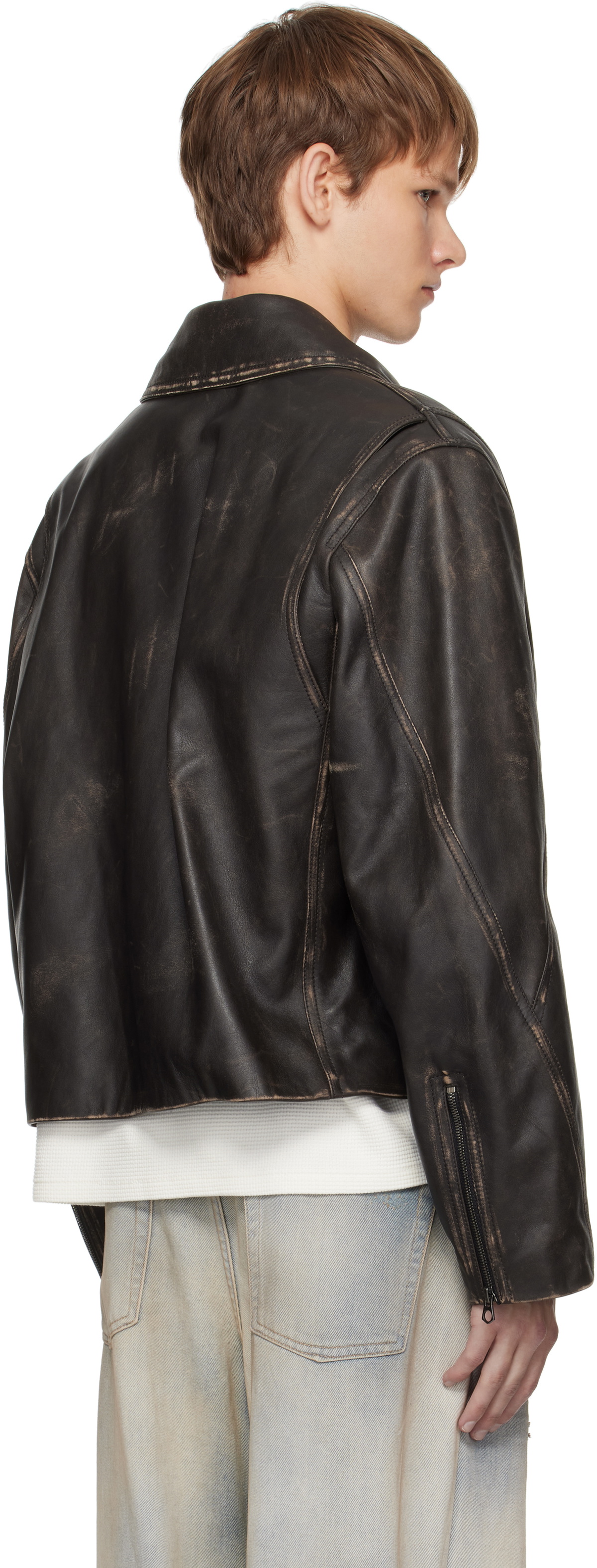 HOPE Brown Void Leather Jacket