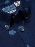 BLUE BLUE JAPAN - Button-Down Collar Indigo-Dyed Polka-Dot Cotton Shirt - Blue