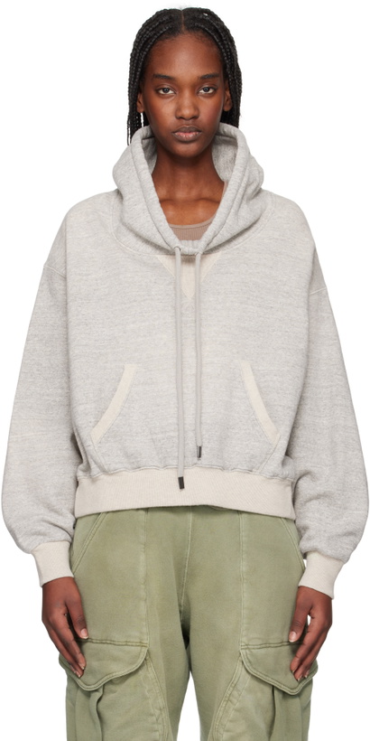 Photo: R13 Gray Funnel Neck Cropped Hoodie