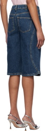 Givenchy Blue Curved Side Denim Shorts
