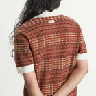 Drôle de Monsieur Men's Knitted Mesh Polo Shirt in Dark Red