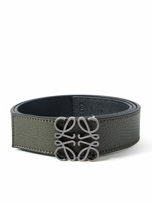 Photo: LOEWE - Anagram 3.5cm Reversible Leather Belt - Green