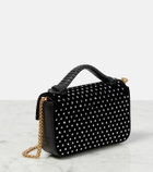 Balmain B-Buzz Mini studded velvet crossbody bag
