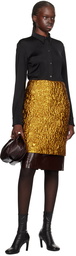 Dries Van Noten Gold Layered Midi Skirt