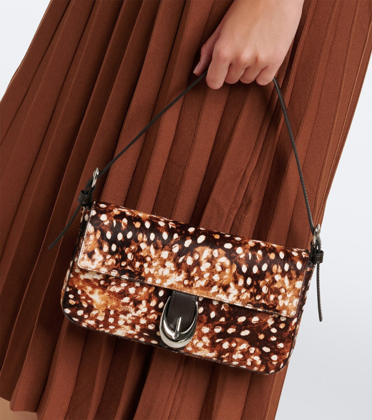 Staud Animal-printed calf hair shoulder bag