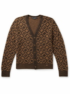 Acne Studios - Kerid Jacquard-Knit Wool and Cotton-Blend Cardigan - Brown