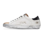 Golden Goose White and Metallic Superstar Sneakers