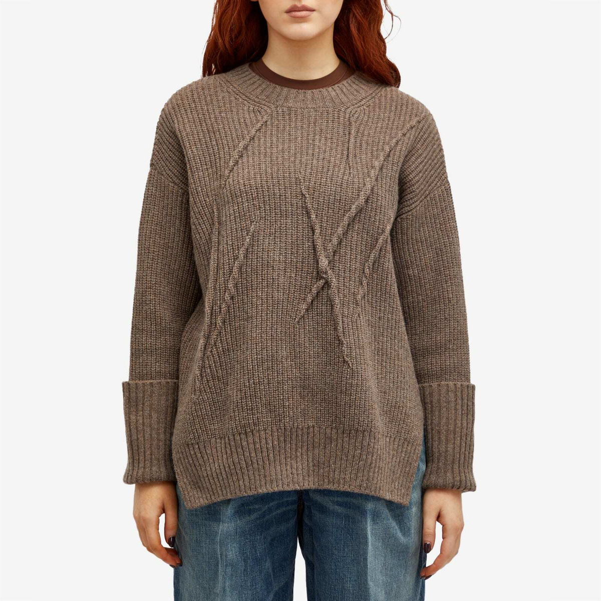 Undercover Women's Oversized Knitted Jumper in Brown