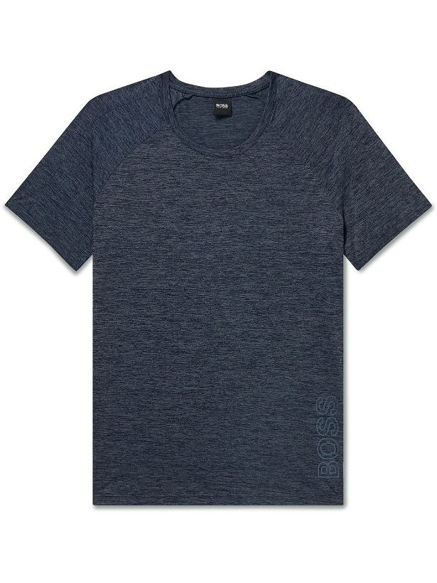 Photo: Hugo Boss - Athletic Logo-Print Stretch-Jersey T-Shirt - Blue