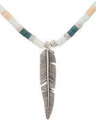 Isabel Marant Silver & Green Feather Necklace