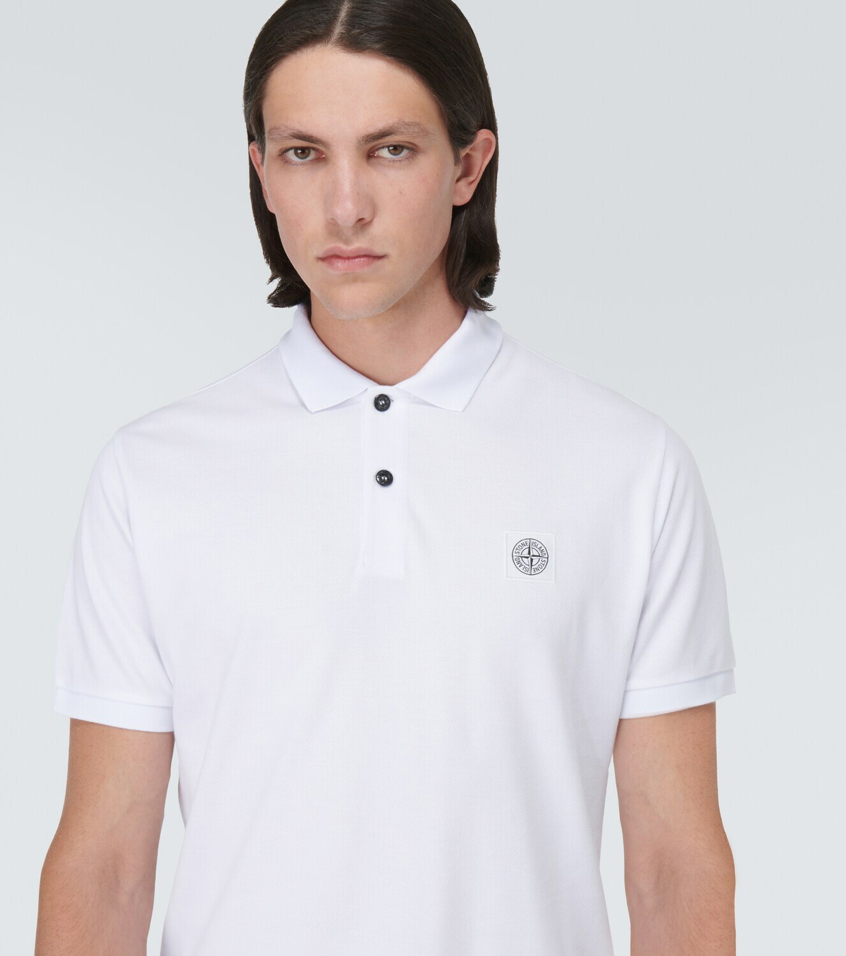 Stone Island Logo patch cotton polo shirt Stone Island