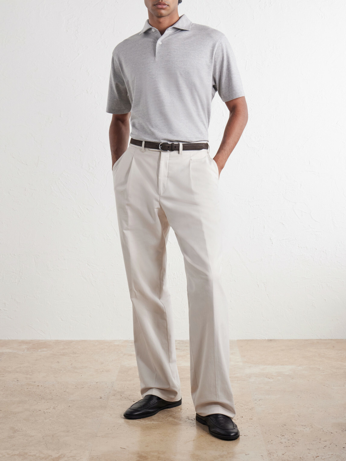Peter Millar - Excursionist Cotton-Blend Herringbone Polo Shirt - Gray