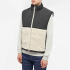 AMI Men's Sherpa Fleece Gilet in Natural/Black