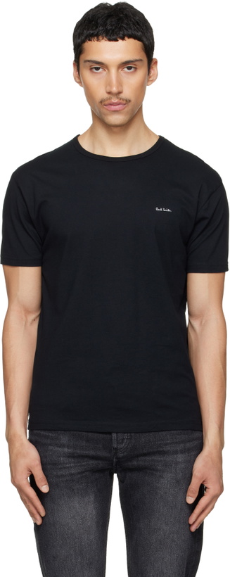 Photo: Paul Smith Three-Pack Black Organic Cotton Logo Lounge T-shirts