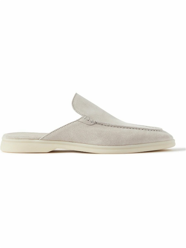 Photo: Loro Piana - Babouche Walk Suede Backless Loafers - Neutrals
