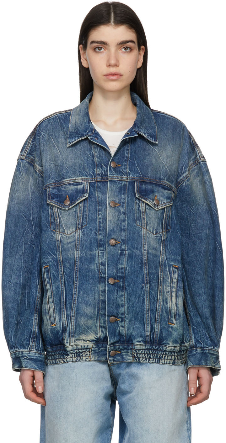 Cinched waist denim on sale jacket