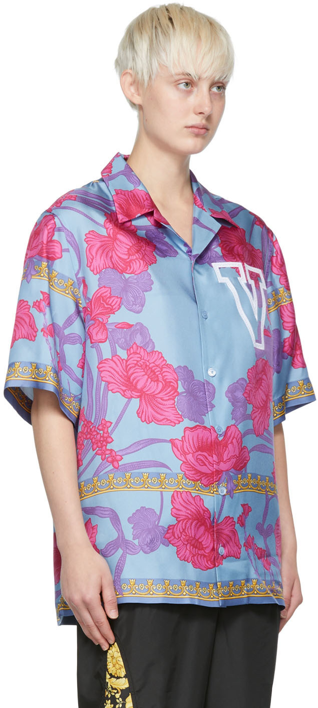 Versace Blue Acid Bouquet Shirt Versace