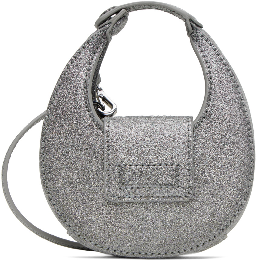 Staud Silver Micro Moon Bag Staud