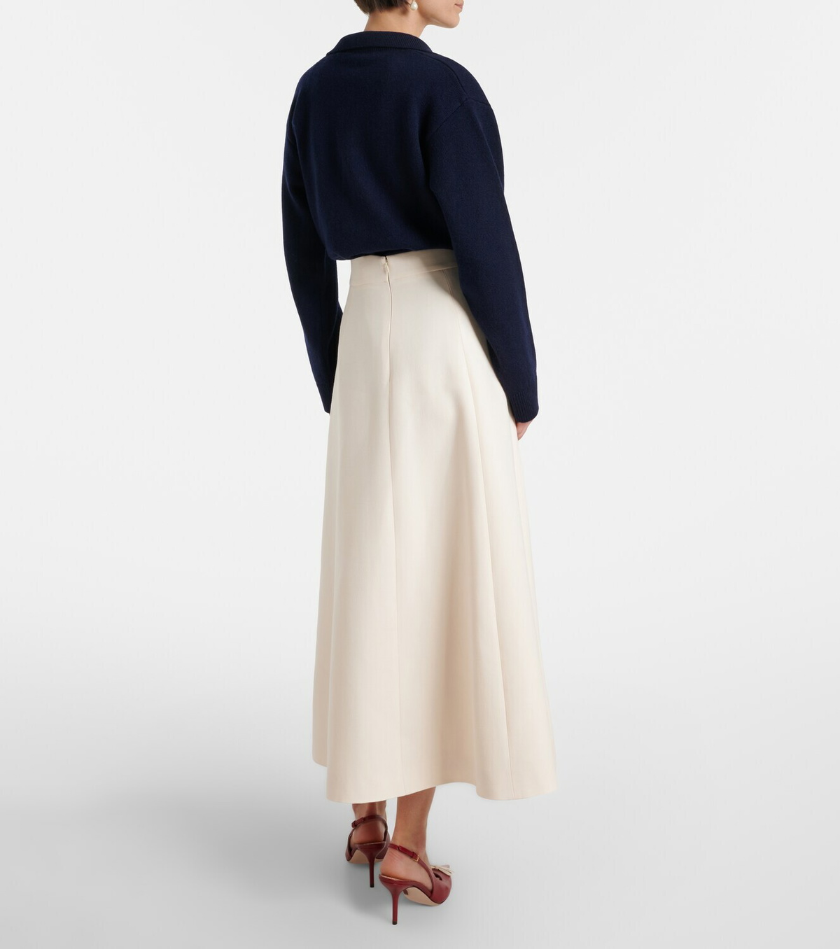 Valentino VGold Crepe Couture midi skirt