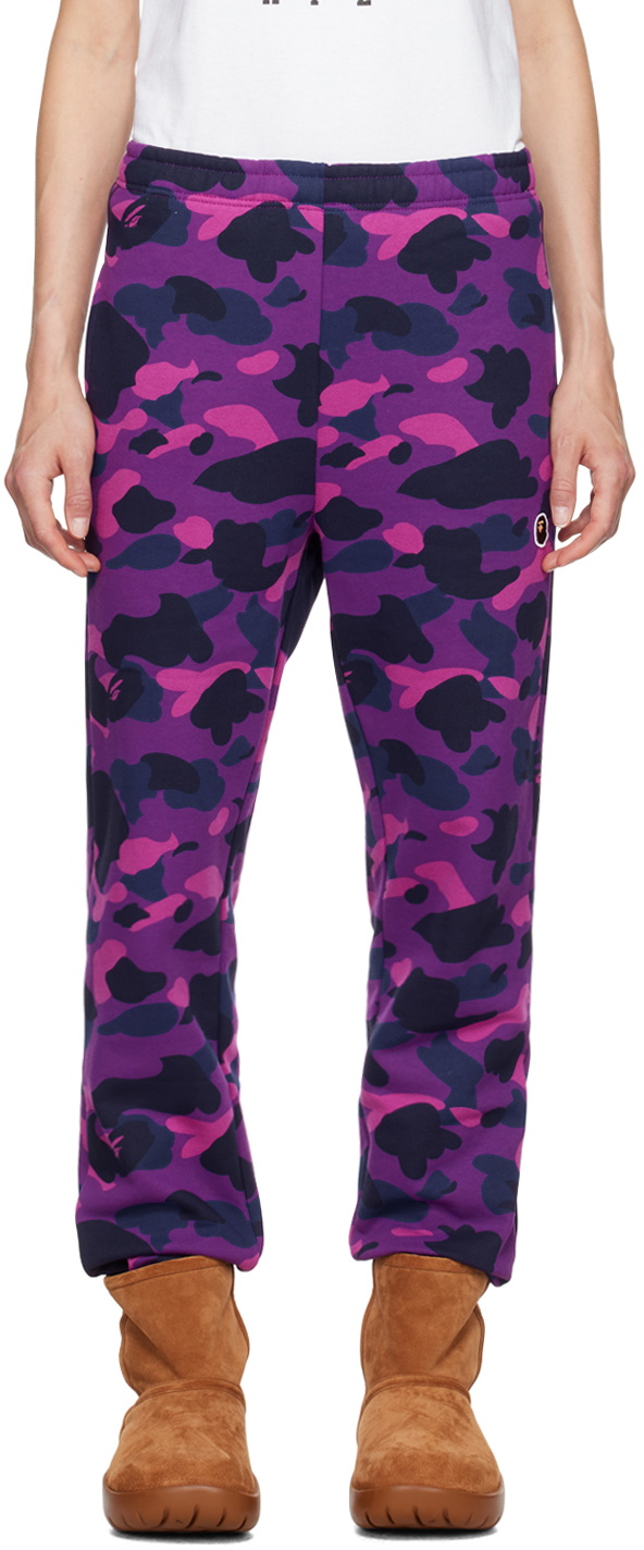 Purple Color Camo Sweatpants by BAPE on Sale