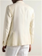 Boglioli - Double-Breasted Wool, Cashmere, Silk and Linen-Blend Tuxedo Jacket - Neutrals