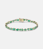 Shay Jewelry 18kt gold tennis bracelet with emeralds