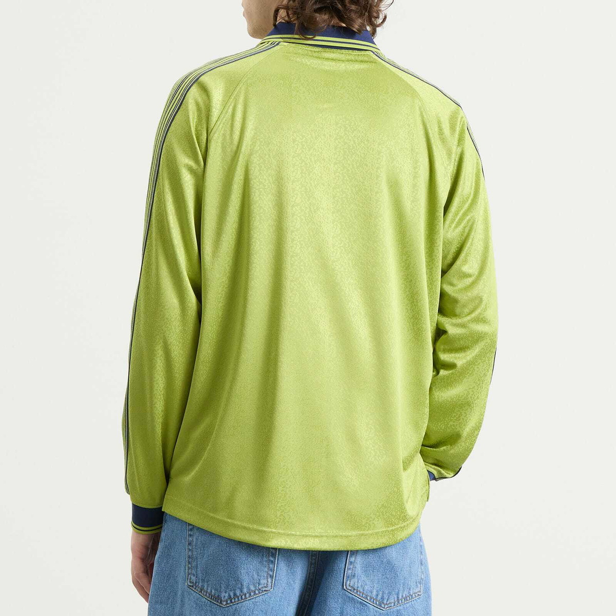 Polar Skate Co. Men's Davie Football Shirt in Peridot/Dark Blue