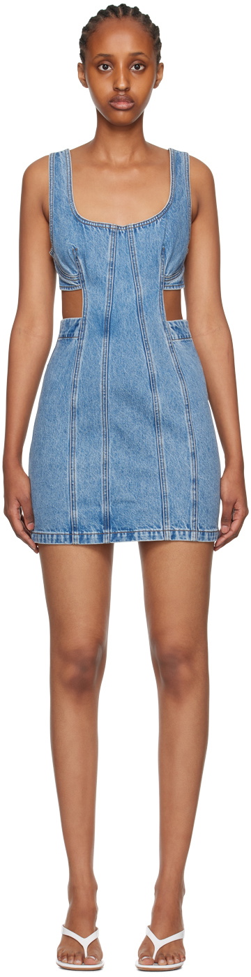 Grlfrnd Blue Vivi Denim Minidress Grlfrnd