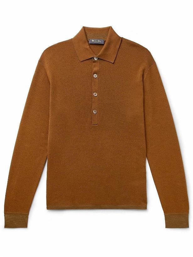 Photo: Loro Piana - Cashmere and Silk-Blend Polo Shirt - Brown