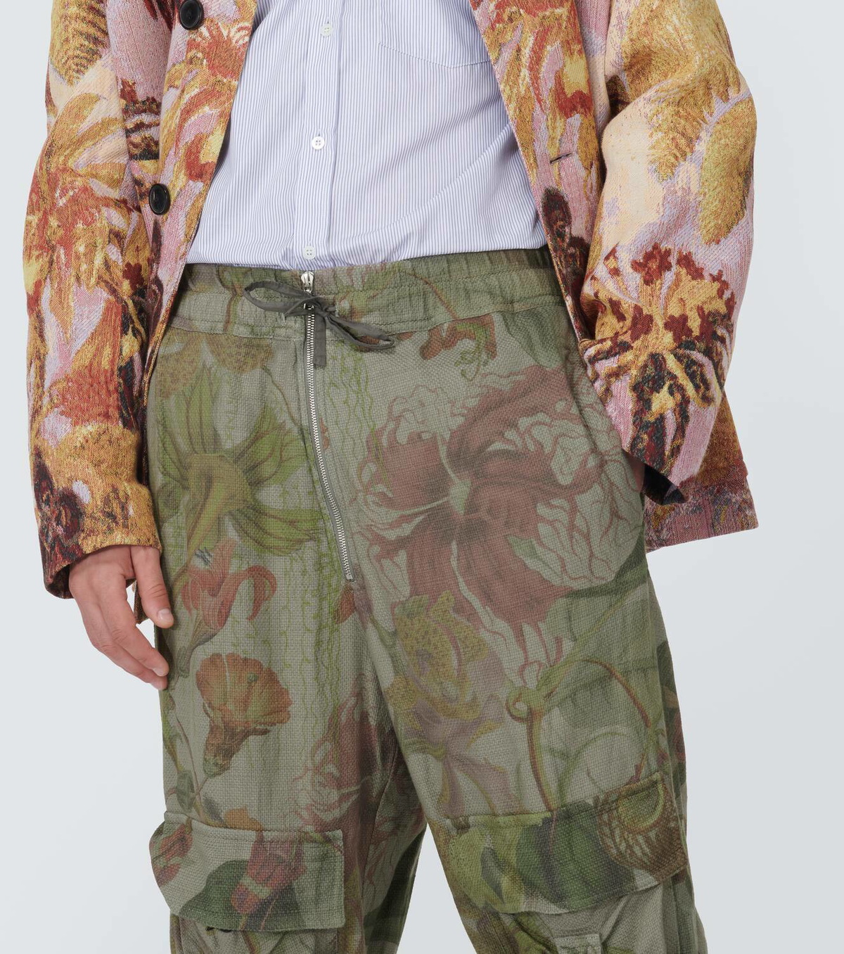 Dries Van Noten Printed cotton cargo pants Dries Van Noten