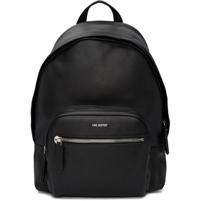 Neil Barrett Black Leather Flap Backpack Neil Barrett