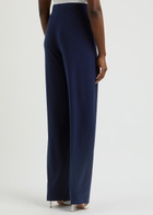 Norma Kamali Tapered Stretch-jersey Trousers Dark Navy