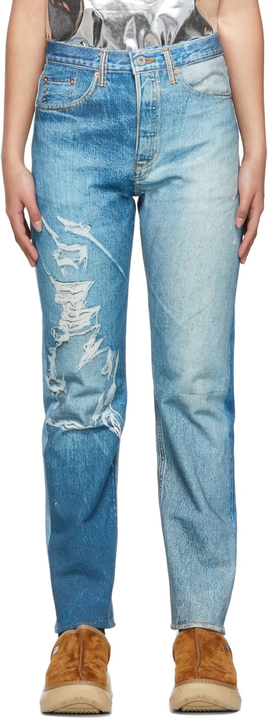 doublet Blue Photo Print Jeans