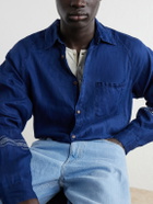 KAPITAL - Printed Linen Shirt - Blue