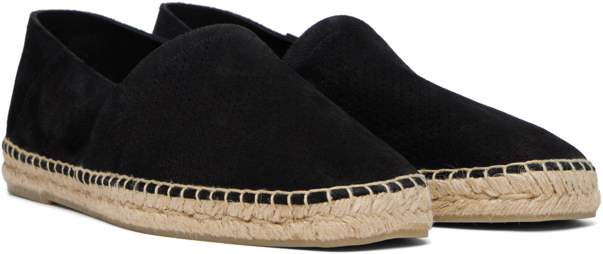 TOM FORD Black Perforated Suede Barnes Espadrilles