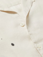NOMA t.d. - Convertible-Collar Splattered Rexcell Shirt - Neutrals